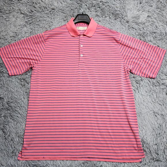 Donald Ross Polo Shirt Mens XL Golf Performance‎ Striped Polyester Minor Flaws - Picture 1 of 13